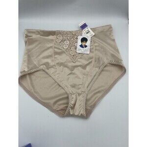 Vtg Delta Burke Panties Sz 10 3X Satin High Cut Panty Silky Second Skin Nude